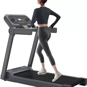 تردمیل خانگی، تردمیل تاشو براشلس بی صدا 3.0 اسب بخار با سنسور ضربان قلب، ظرفیت وزنی 150 کیلوگرم، سیستم کوسن دوگانه، بلندگوی بلوتوث، غلتک زیرین