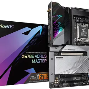 مادربرد GIGABYTE X670E AORUS MASTER AM5 E-ATX، چیپست AMD X670، چهار اسلات DDR5 DIMM | حداکثر حافظه 192 گیگابایت، Wi-Fi 6E / BT 5.3، PCIE x16، یک عدد M.2، HDMI / DP، USB 3.2-Type-C | X670E AORUS MASTER