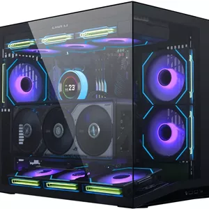 کامپیوتر گیمینگ کوچک و قدرتمند DYNAMIC MINI - پردازنده AMD Ryzen 7 7800X3D با 8 هسته و 16 رشته، کارت گرافیک NVIDIA RTX 5070 Ti با 16 گیگابایت حافظه، 32 گیگابایت رم DDR5 با فرکانس 6000 مگاهرتز، 1 ترابایت حافظه SSD Gen 5، منبع تغذیه 750 وات 80 PLUS، خنک کننده مایع 360 میلی متری، وای فایبلوتوث