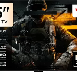 تلویزیون هوشمند تی سی ال مدل 85T8C سایز 85 اینچ 4K QLED با کریستال کوانتومی رنگی HDR 10  مناسب بازی، مجهز به Google TV، نرخ نوسازی 144 هرتز، سیستم صوتی ONKYO 2.1 Hi-Fi، Dolby Atmos، DTS Virtual X، MEMC و Game Master (مدل 2025)