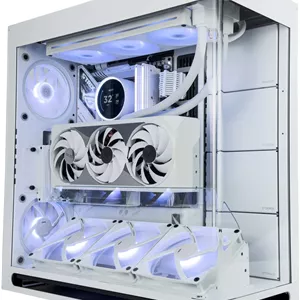 کامپیوتر گیمینگ Lunar Light - پردازنده Intel Core Ultra 7 265K با 20 هسته و 20 رشته، کارت گرافیک NVIDIA RTX 5080 با 16 گیگابایت حافظه، 32 گیگابایت رم DDR5 با فرکانس 6000 مگاهرتز، 1 ترابایت SSD Gen 5، منبع تغذیه 850 وات، خنک کننده مایع 360، Wi-FiBT