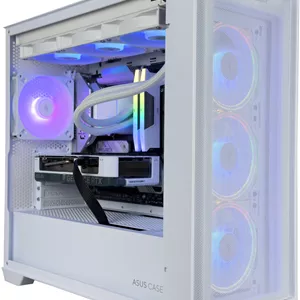 کامپیوتر گیمینگ نسخه سفید برفی - Intel Core i7-14700K با 20 هسته و 28 رشته پردازشی، NVIDIA RTX 5070 با 12 گیگابایت حافظه، 32 گیگابایت رم DDR5 با فرکانس 6000 مگاهرتز، 2 ترابایت SSD نسل 4، منبع تغذیه 650 وات، خنک کننده مایع 360 میلی متری، Wi-FiBT