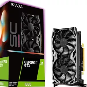 کارت گرافیک EVGA GeForce GTX 1660 SC Ultra Gaming با 6 گیگابایت حافظه GDDR5، 192 بیت، PCIe 3.0، دو فن، دارای صفحه پشتی فلزی | 06G-P4-1067-KR
