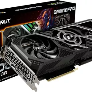 کارت گرافیک Palit GeForce RTX 3070 GamingPro 8GB OC GPU 256bit GDDR6 فرکانس هسته 1500MHz فرکانس افزایشی 1770MHz سرعت حافظه 14Gbps PCI-E 4.0 (LHR) | NE63070S19P2-1041A