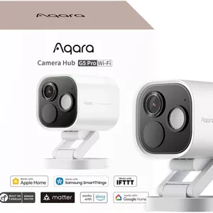 هاب دوربین Aqara Wi-Fi مدل G5 Pro، دید در شب تمام رنگی، رمزگذاری سرتاسر، تشخیص و استریم محلی، وای فای 2.4/5 گیگاهرتز، محافظت IP65، هاب Zigbee و Thread، سفید | CH-C07E