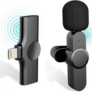 میکروفون یقه ای بی سیم HXSJ برای آیفون، اتصال آسان، میکروفون ضبط صدا و تصویر قابل حمل برای یوتیوب، پخش زنده، ولاگ، مصاحبه، لپ تاپ و کامپیوتر (برای آیفون)