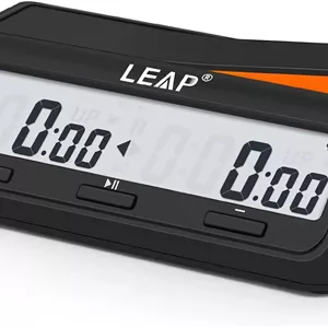 ساعت شطرنج LEAP، تایمر دیجیتال ارتقا یافته با عملکرد شمارش معکوس تاخیر و پاداش برای شطرنج و بازی های تخته ای 2 نفره، مشکی جدید