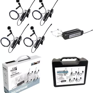 میکروفون یقه ای بی سیم TOP PRO مدل PRO-4CII | سیستم بی سیم حرفه ای UHF | صدای شفاف | نصب آسان | ایده آل برای ارائه ها، مصاحبه ها و رویدادها