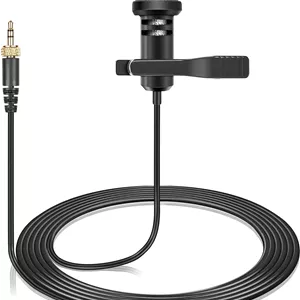 میکروفون یقه‌ای Weishan سازگار با فرستنده بی‌سیم Sennheiser، میکروفون خازنی اومنی‌دایرکشنال یقه‌ای 3.5 میلی‌متری با قفل پیچی، 1.5 متر