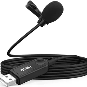 میکروفون USB کوچک MillSO، میکروفون کندانسور اومنی‌دایرکشنال یقه ای USB با کابل 2 متری برای کامپیوتر، لپ تاپ، PS5، پادکست، مصاحبه، اسکایپ، آواز و ضبط شبکه