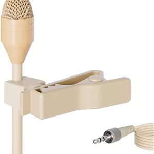 میکروفون یقه‌ای کندانسر بی‌سیم JK MIC-J 050 بژ سازگار با فرستنده بی‌سیم سنهایزر