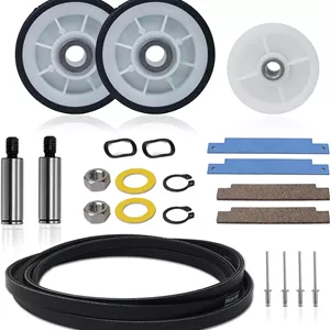 کیت تعمیر خشک کن AZ4U، غلطک های درام 12001541 303373K W10116741 303373، تسمه 33002535 WP33002535 33001777، قرقره هرزگرد 6-3700340 WP6-3700340 جایگزین برای Maytag Neptune سری 3000 مدل های MDE6000AYW MDE5500AYW