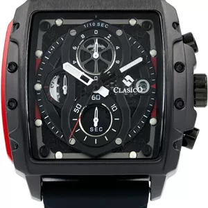 ساعت مچی مردانه کلاسیکو مدل Endurance Blacked Out Edition | موتور کوارتز 6 عقربه Elite Y121 | صفحه مستطیلی ضد آب | بند سیلیکونی اصل