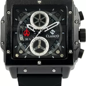 ساعت مچی مردانه کلاسیکو مدل Endurance Ultra Chronograph Carbon Black Edition | موتور کوارتز 6 عقربه Elite Y121 | صفحه مستطیلی ضد آب | بند سیلیکونی اصل