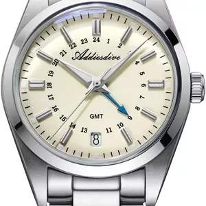ساعت مچی مردانه ADDIESDIVE مدل GMT با صفحه کوچک 36 میلی‌متری، ضد آب تا 100 متر، موتور Ronda 515-24H و بدنه استیل ضد زنگ
