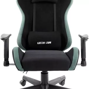 صندلی گیمینگ Green Lion ERGO X GCX44، ارتفاع قابل تنظیم 121-131 سانتی متر، تکیه گاه 155 درجه، دسته های قابل تنظیم 2D، پشتیبانی کمری داخلی، بالشتک گردن قابل جابجایی، چرخ های چرخان 360 درجه - سبز