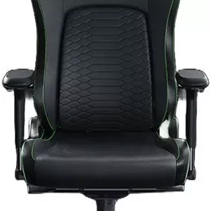 صندلی گیمینگ Razer Iskur V2، فوم با چگالی بالا، چرم EPU، دسته های 4D، حداکثر وزن 136 کیلوگرم، چرخان و واکنش گرا، شیب واکنشی صندلی و تا 152 درجه تکیه گاه، مشکی - سبز | RZ38-04900100-R3G1