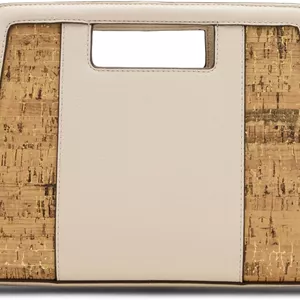 کیف کلاچ چوب پنبه ای زنانه Anne Klein با بند قابل تبدیل، رنگ پوست پیازی، کوچک