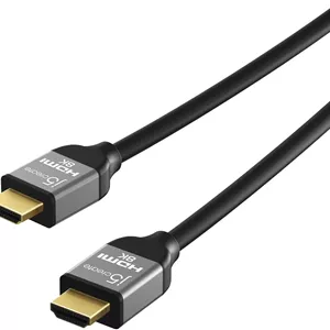 کابل HDMI فوق العاده پرسرعت J5create، رابط HDMI نر به HDMI نر، تا 60 هرتز @ رزولوشن 7860 x 4320، نرخ انتقال داده 48 گیگابیت بر ثانیه، کانکتور با روکش طلا، طول کابل 2 متر، مشکی | JDC53