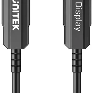 کابل فیبر نوری HDMI یونی‌تک 4K 60Hz، رزولوشن 4K@60Hz، سرعت انتقال داده 18Gbps، HDR، Dolby Vision، HDCP2.2، ARC، 3D، جنس بدنه آلیاژ، طول کابل 10 متر، مشکی | C11072BK-30M