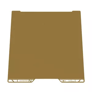 صفحه ساخت PEI مدل H2S/H2D برای Bambu Lab H2D، ابعاد 355x346.5 میلی‌متر، پلتفرم بافت‌دار دو طرفه طلایی برای پرینتر سه بعدی، صفحه PEI، پلتفرم انعطاف‌پذیر و جداشدنی، بستر گرم شونده، مت پلتفرم پرینت سه بعدی