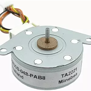 استارتر الکترونیکی پله ای نازک گرد 35 میلی متری PM35S-048، 2 فاز 4 سیم، زاویه پله 7.5 درجه، شفت 2 میلی متری، مناسب برای پرینترهای DIY