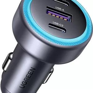 شارژر فندکی USB C یوگرین، آداپتور تلفن 3 پورت Type C 30 واتی، شارژ سریع آیفون 17، PD 3.0 30W/QC 3.0 22.5W، برای سری آیفون 17/16/15/14، سامسونگ، هواوی، شیائومی، ردمی، آیپد، ایرپاد