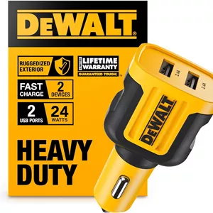آداپتور شارژر فندکی USB دو پورت 24 وات DEWALT، شارژر USB فندکی، آداپتور USB فندکی شارژ سریع، شارژر تلفن همراه برای آیفون، سامسونگ گلکسی، آیپد
