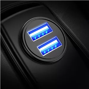 آداپتور شارژر فندکی خودرو AINOPE【فلزی کوچکترین】 4.8 آمپر، شارژر USB دو پورت 12 ولت، مناسب برای آیفون 16 پرو مکس/15/14، آیپد ایر، سامسونگ گلکسی S25 S24 اولترا، مشکی
