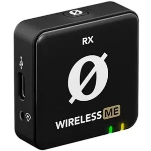 ست دوتایی میکروفون بی‌سیم فوق‌العاده فشرده RØDE Wireless ME با میکروفون‌های داخلی، فناوری GainAssist و برد 100 متری برای فیلم‌سازی، مصاحبه و تولید محتوا (مشکی)