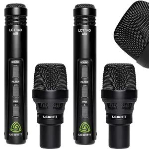 مجموعه میکروفون درام حرفه ای Lewitt BEATKITPRO برای کیک، اسنر، تامز و سرهای منطبق به همراه بسته 4 عددی پایه درام 5 تکه Auray و 6 عدد کابل XLR-XLR