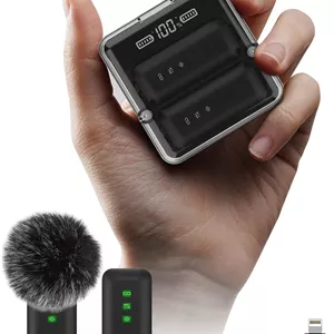 میکروفون یقه ای بی سیم کوچک IVANKY مدل 2 عددی برای آیفون/اندروید/کامپیوتر/لپ تاپ با جعبه شارژ، حذف نویز، فیلتر صدای هوش مصنوعی، عمر باتری 34 ساعته برای ضبط ویدیو، یوتیوب، ولاگ، تیک تاک