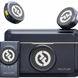 میکروفون یقه ای بی سیم Hollyland Lark M2 برای دوربین/کامپیوتر/لپ تاپ/تلفن، 48 کیلوهرتز 24 بیت، برد 300 متر، حذف نویز، باتری 40 ساعته برای ضبط ویدیو (نسخه دوربین)
