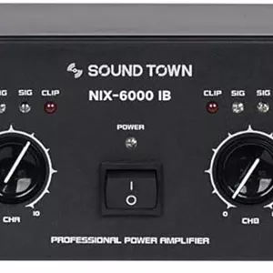 آمپلی فایر حرفه ای دو کاناله ساند تاون، 2 x 1560W در 4 اهم، توان خروجی پیک 6000W (NIX-6000IB)