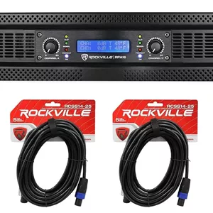 راکویل RPA16 آمپلی فایر قدرت 2 کاناله 10000 واتی Pro/DJ به همراه کابل های اسپیکون