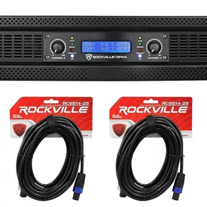 آمپلی فایر قدرت Rockville RPA14، حداکثر توان 7000 وات، توان اسمی 2000 وات، 2 کانال، مناسب حرفه ای ها و دی جی هاکابل