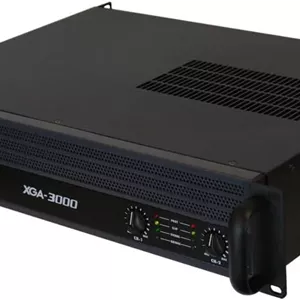 آمپلی فایر قدرت 2 کاناله 3000 واتی حرفه ای جمینی - آمپلی فایر قدرت PA و DJ با ورودی های XLR/RCA، حالت پل، فن خنک کننده، محدود کننده کلیپ، خروجی های اسپیکون، آمپلی فایر صوتی حرفه ای رک مونت (XGA-3000)