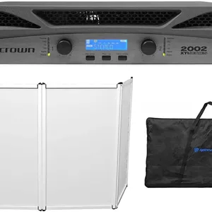 مجموعه Audiosavings: Rockville RFAAW DJ Event Facade قاب فلزی غرفهکیف حملپارچه پرده ای به همراه آمپلی فایر حرفه ای Crown Pro XTI2002 XTI 2002 2000w با DSP پیشرفته (2 قلم)