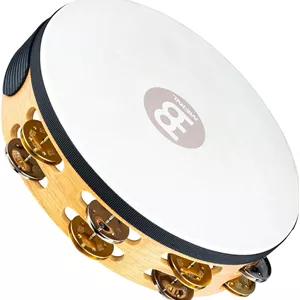 دف چوبی سنتی 10 اینچی Meinl Percussion TAH2M-SNT با پوست بز و سنج های آلیاژی دوتایی، 2 ردیفه