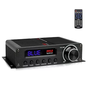 Pyle USA - PFA560BT - آمپلی فایر صوتی خانگی بلوتوث بی سیم - گیرنده استریو سینمای خانگی 100 واتی 5.1 کاناله، صدای فراگیر با HDMI، AUX، آنتن FM، ورودی بلندگوی ساب ووفر، آداپتور 12 ولت