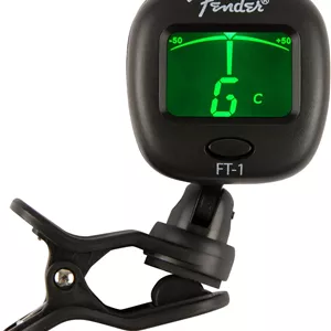 کوک کننده گیره ای گیتار حرفه ای Fender FT-1، مناسب هدیه، کوک کننده کروماتیک گیتار با دامنه کامل با لولاهای دوگانه چرخشی، کالیبراسیون A4