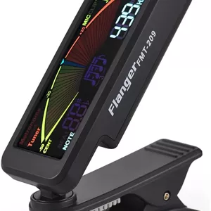 تیونر گیره ای سازهای گیتار، بیس، ویولن، یوکللی با صفحه نمایش LCD رنگی، تیونر قابل حمل با گیره چرخان تاشو، مترونوم و تولید صدا