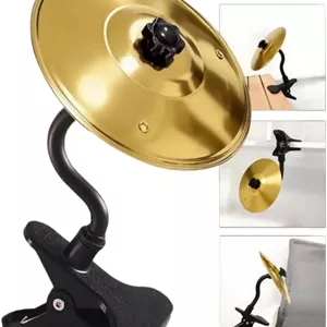 سنج رومیزی با گیره - ساز کوبه ای فلزی قابل حمل برای خانه و محل کار - ابزار کوچک درام برای کاهش استرس (تکی، طلایی)