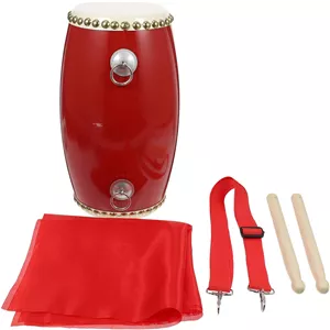 Toyvian یک ست طبل کمری ساده سنتی چینی، طبل کمری پوست گوسفند قابل حمل، ساز کوبه ای طبل دستی برای جشن، رقص و اجرا