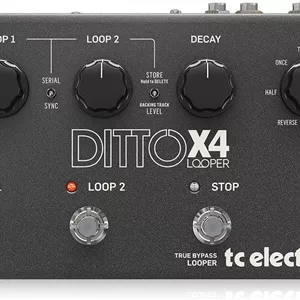 پدال لوپر گیتار دو مسیره TC Electronic DITTO X4 با کاربری آسان و افکت های لوپ قدرتمند، سازگار با PC و Mac
