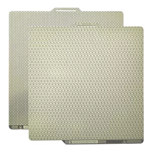 صفحه ساخت دو طرفه PEI ابعاد 257x257 میلی متر برای پرینتر سه بعدی Bambu Lab X1C/X1/X1E/P1P/P1S/A1، صفحه پلتفرم تخت فولادی فنری با طرح لانه زنبوریمکعبی برای Bambu Labs، ورق فولادی با فناوری اچینگ ارتقا یافته