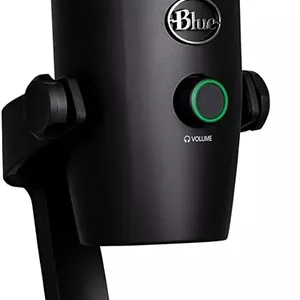 میکروفون USB لاجیتک Blue Yeti Nano برای تولید محتوا، استریمینگ، پادکست، توییچ، یوتیوب، دیسکورد، ضبط صدا برای کامپیوتر و مک، اتصال آسان - مشکی