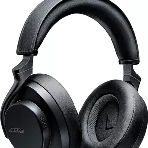 هدفون بی‌سیم حذف نویز Shure AONIC 50 Gen 2، صدای استودیویی ممتاز، بلوتوث 5، اکولایزر قابل تنظیم، باتری 45 ساعته، دور گوشی، مشکی