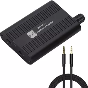 تقویت کننده هدفون، آمپلی فایر هدفون 16-300Ω، تقویت کننده هدفون قابل حمل با کلید تنظیم بهره دو مرحله ای و سازگاری جک 3.5 میلی متری برای تلفن، لپ تاپ و غیره