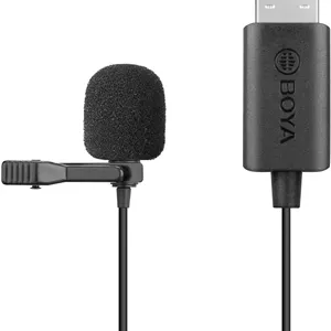 میکروفون یقه ای USB بویا BY-LM40، همه جهته، کندانسور، میکروفون گیره ای برای لپ تاپ، کامپیوتر، مک بوک، مناسب برای ضبط ویدیو، مصاحبه، اسکایپ